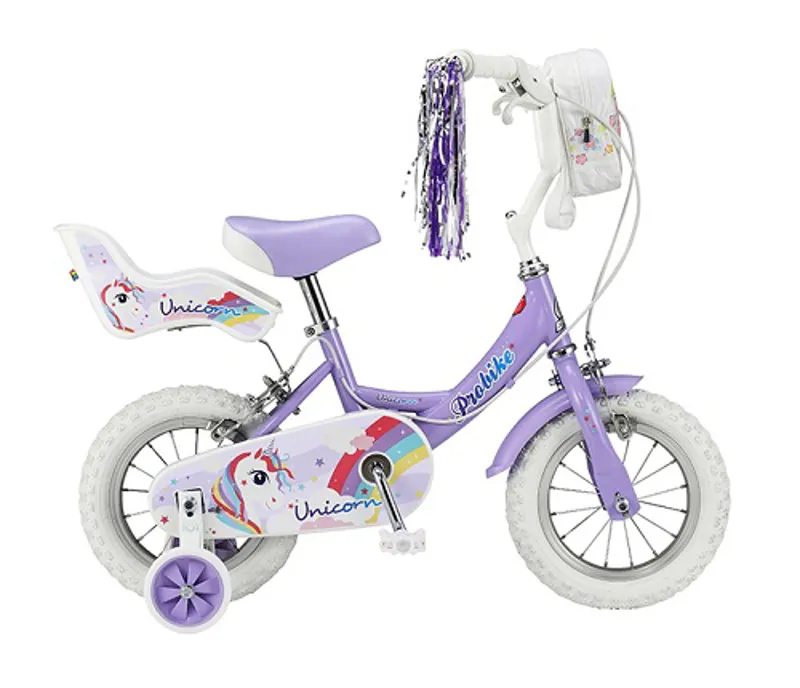 Probike Unicorn 14 Inch Wheel Kids Bike Purple