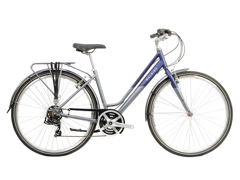 Raleigh Pioneer Tour Low Step Traditional Hybrid Bike 2021 Blue/Grey