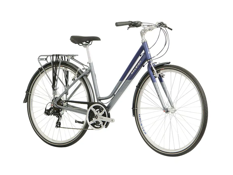 Raleigh Pioneer Tour Low Step Traditional Hybrid Bike 2021 Blue/Grey-1