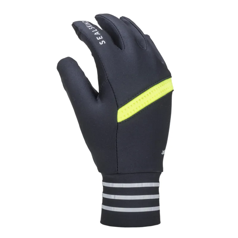 SealSkinz Solo Reflective Gloves Black/Neon Yellow-1
