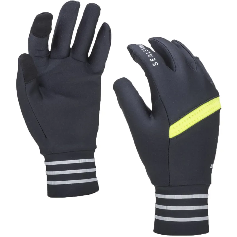 SealSkinz Solo Reflective Gloves Black/Neon Yellow