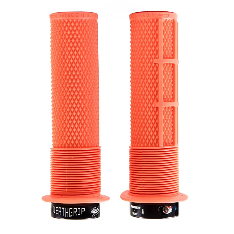DMR DeathGrip Brendog MTB Grips - Tango Orange With Flange