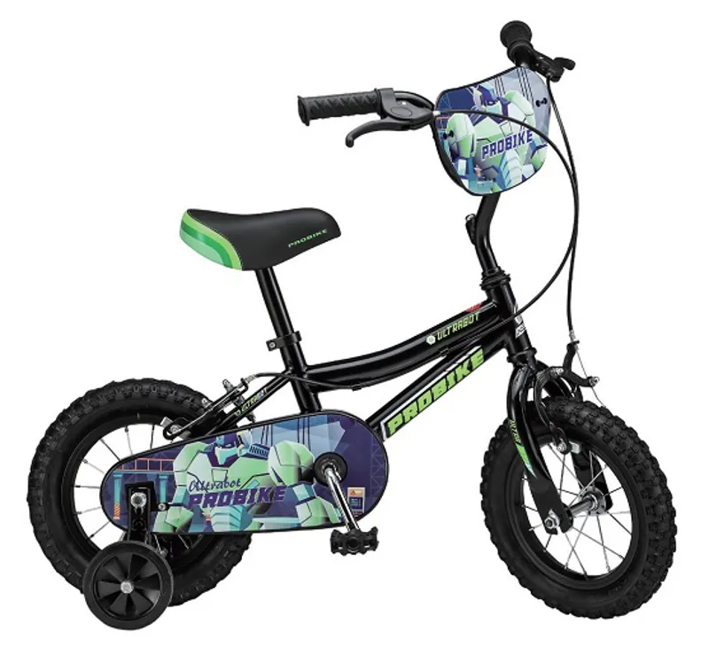 Probike Ultrabot 12 Inch Wheel Kids Bike Black/Green
