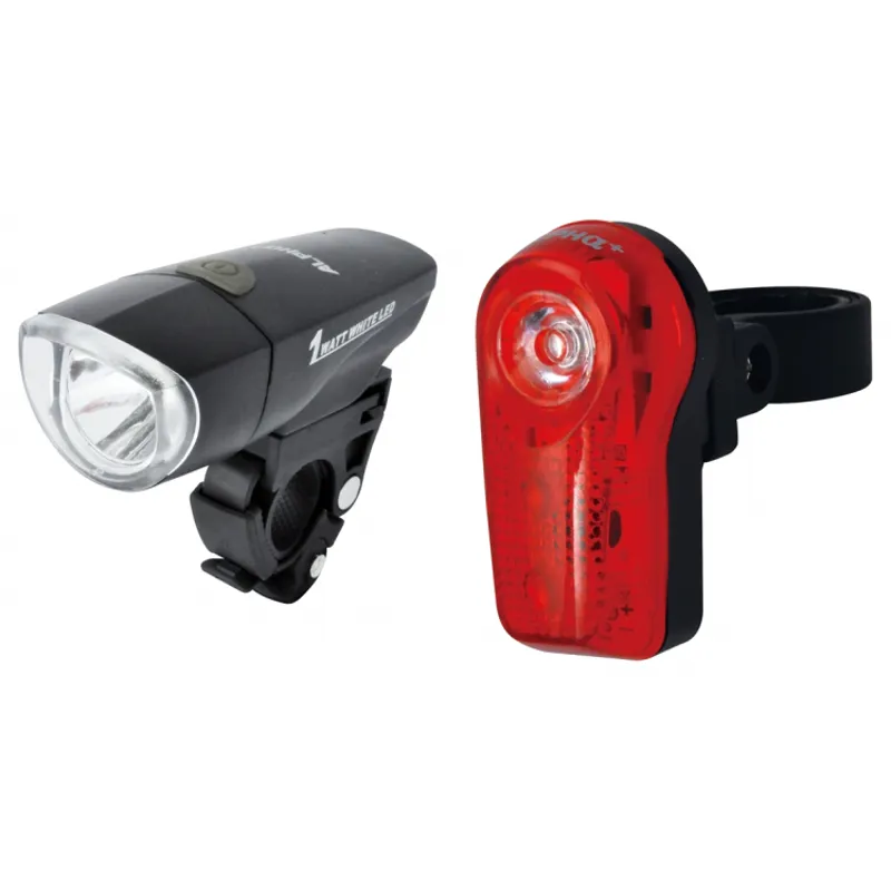 Alpha Plus 1w Ultra White Front + 0.5w Red Back Led Bike Light Set