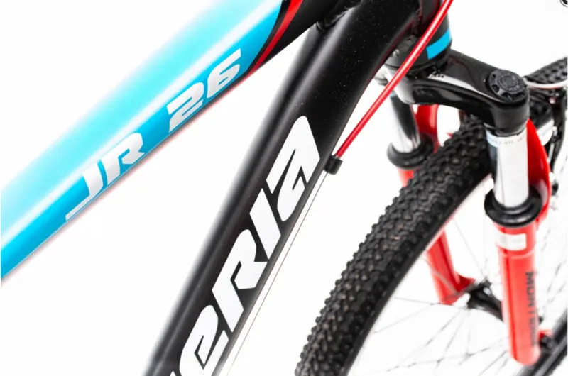 Monteria JR 26in Wheel Mountain Bike Black Blue Red 17in-1
