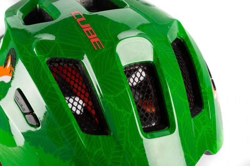 Cube Fink Childs Cycling Helmet Green/Fox-2