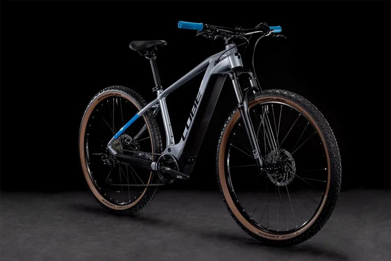 Cube Reaction Hybrid Performance 625 Electric Mountain Bike Polar Silver/Blue-1