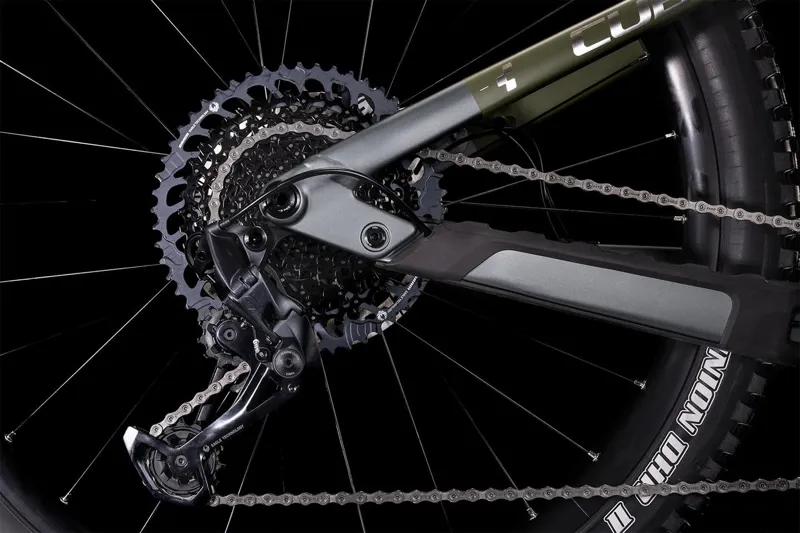 Cube Stereo Hybrid 160 HPC TM 750 Electric Mountain Bike 2022 Grey/Olive-1