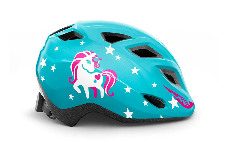 MET Elfo Kids Bike Helmet Blue Unicorn One Size-1