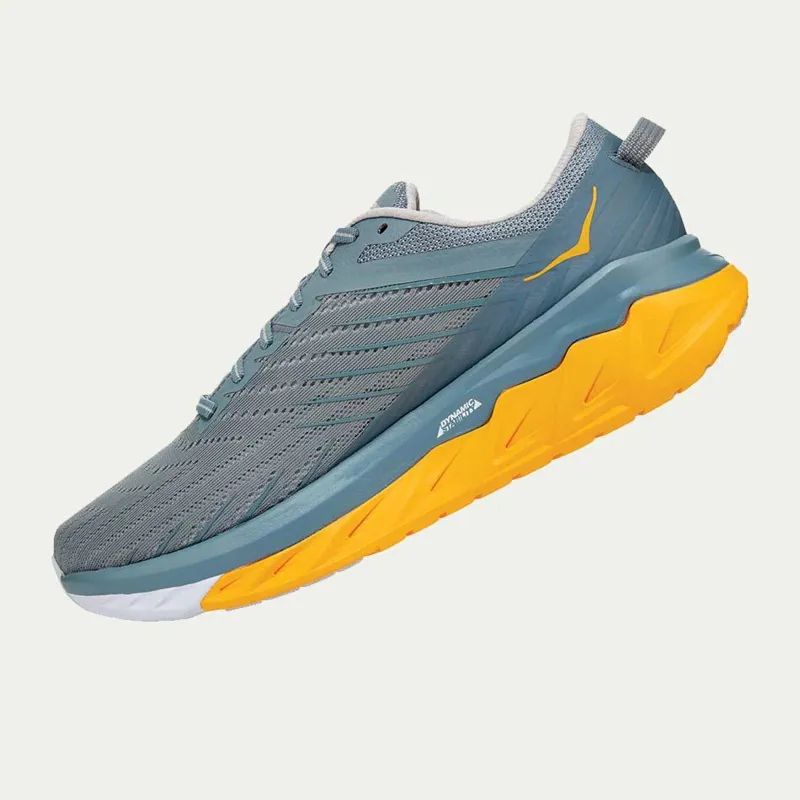 Hoka Arahi 4 Mens Running Trainers Lunar Grey/Yellow-2