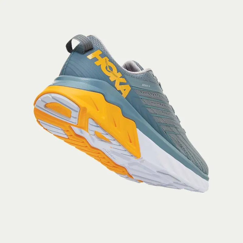 Hoka Arahi 4 Mens Running Trainers Lunar Grey/Yellow-3