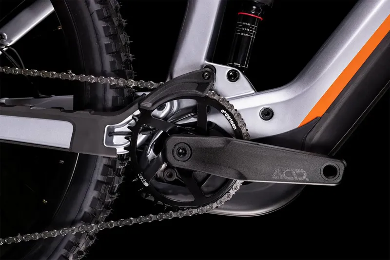 Cube Stereo Hybrid 160 HPC SL 27.5 750 Electric Mountain Bike Polar Silver/Orange-1