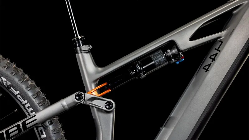 Cube Stereo Hybrid One44 HPC SLX 800 Electric Bike 2025 Slab Grey/Orange-2