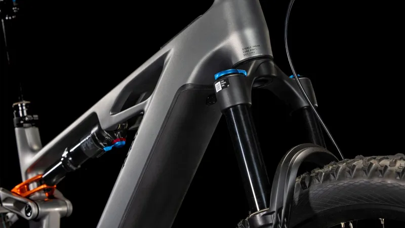 Cube Stereo Hybrid One44 HPC SLX 800 Electric Bike 2025 Slab Grey/Orange-3