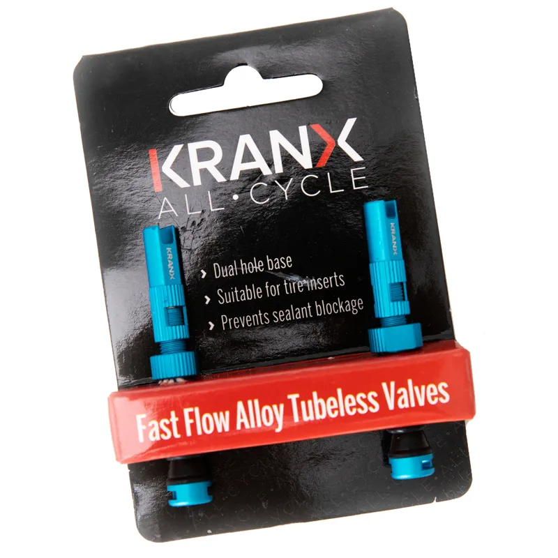 Kranx Tubeless Valves 44mm long in Blue-1