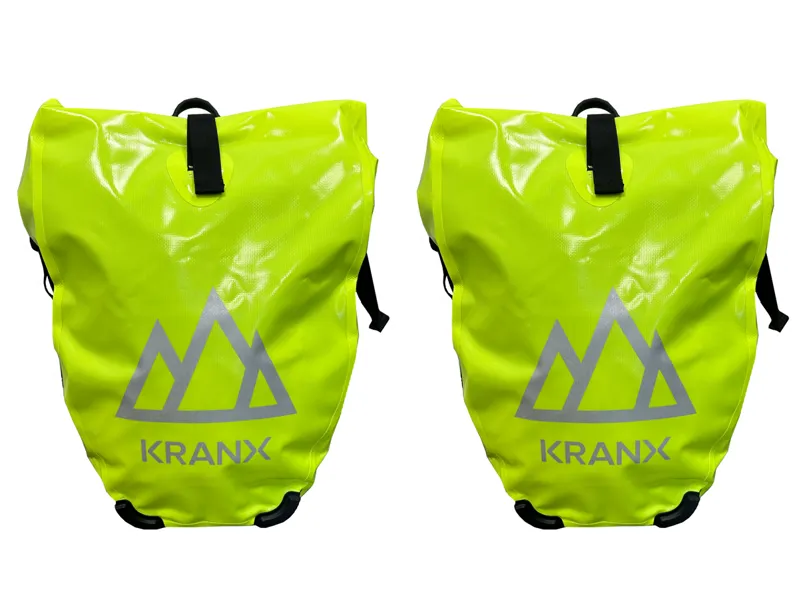 KranX Grampian Waterproof Panniers in Fluo Yellow 48L