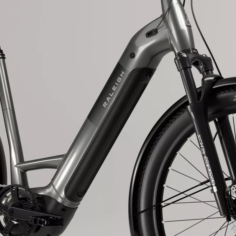 Raleigh Novus Lowstep Hybrid Electric Bike 2026 Platinum Chrome Gloss-1