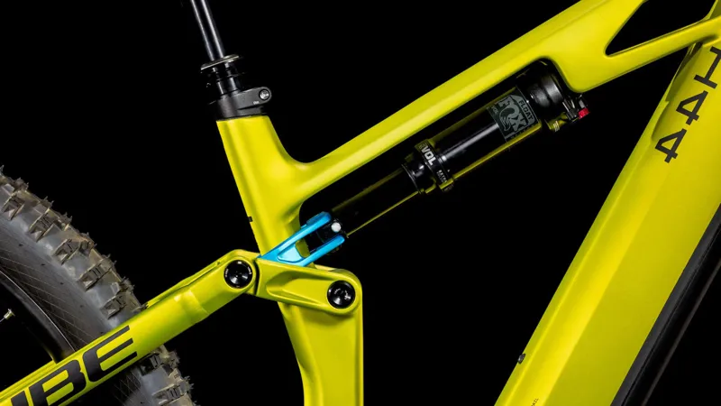 Cube Stereo Hybrid One44 HPC Race 800 Electric Mountain Bike 2025 Flash Lime/Blue-4