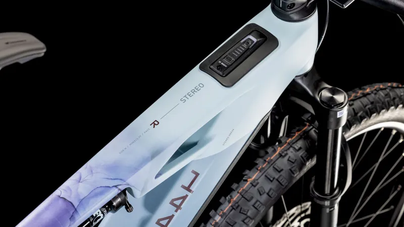 Cube Stereo Hybrid One44 HPC Race 800 Electric Mountain Bike 2025 PigeonBlue/Art-1