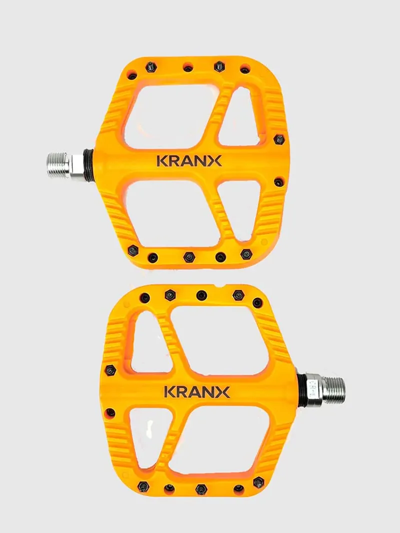 Kranx Trail Bright Nylon Platform Pedals Orange-1