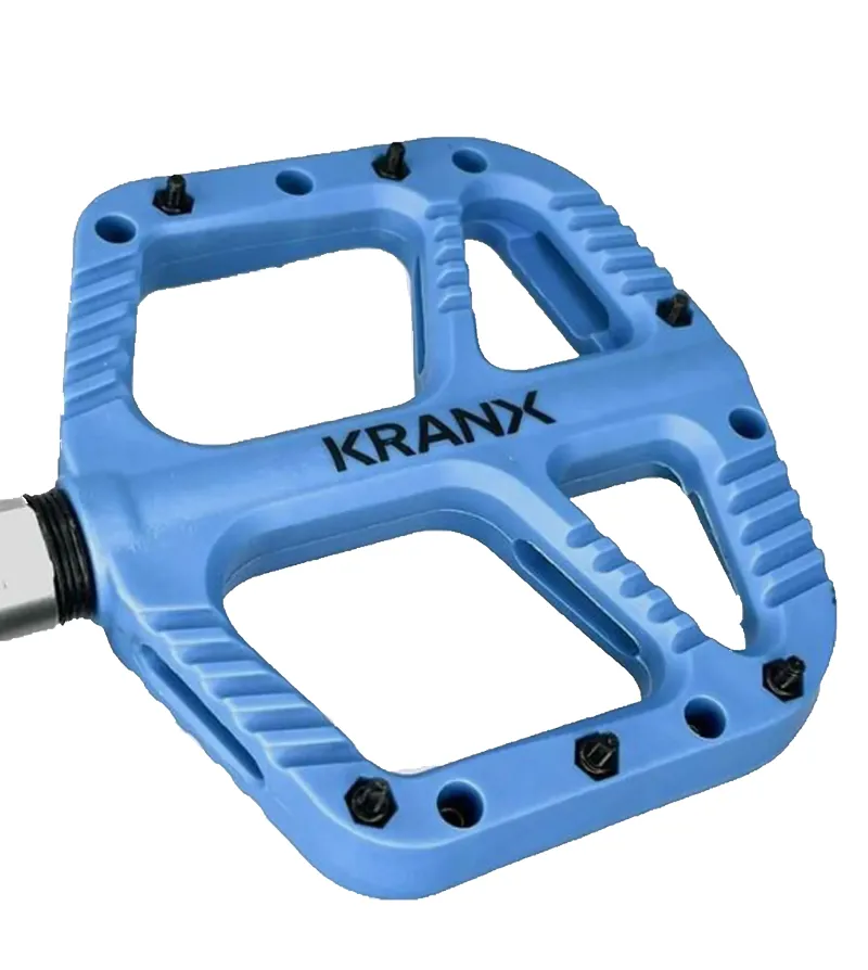 Kranx Trail Bright Nylon Platform Pedals Blue