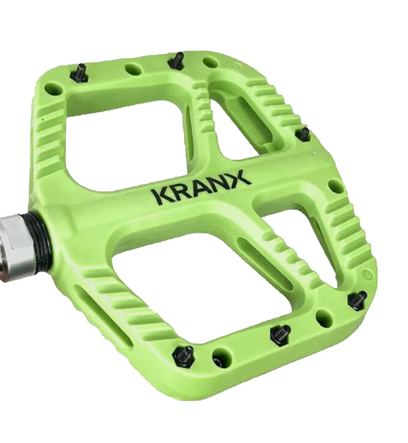 Kranx Trail Bright Nylon Platform Pedals Green