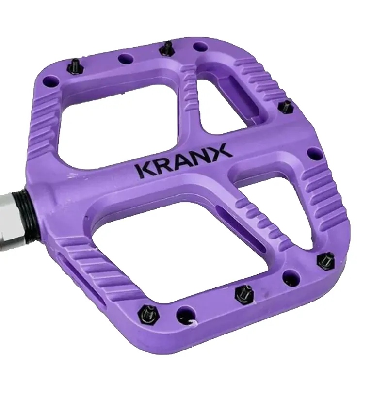 Kranx Trail Bright Nylon Platform Pedals Purple