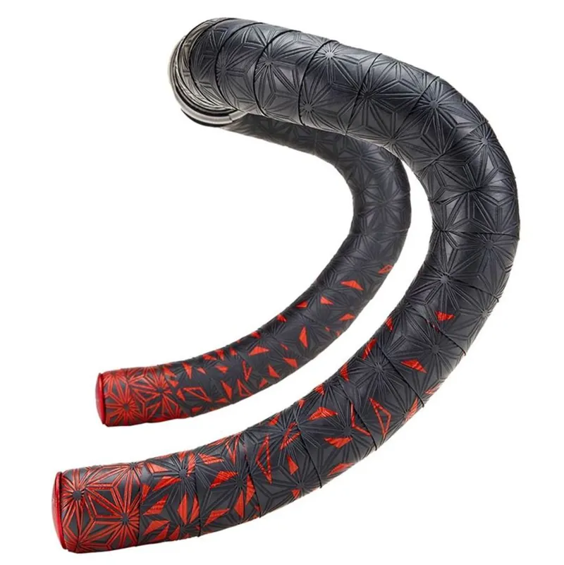 Supacaz Sticky Kush Bar Tape and Plugs in Red Fade