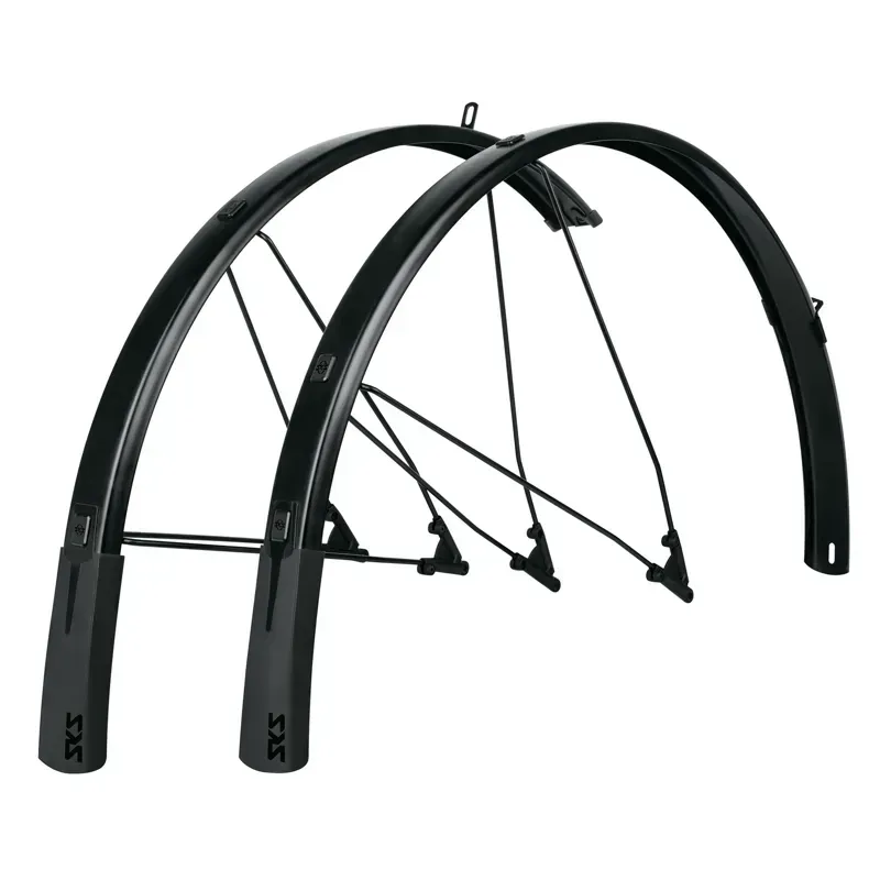 SKS Bluemels Style 28-inch 56mm Wide Front and Rear Mudguard in Black