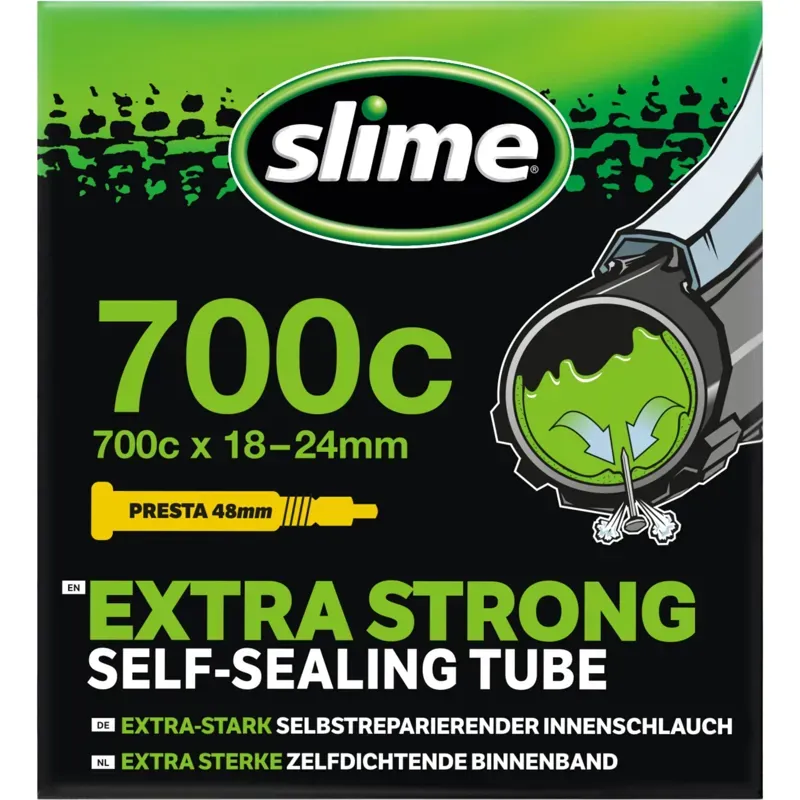 SLIME TUBE 700x19-25 Presta Valve Black