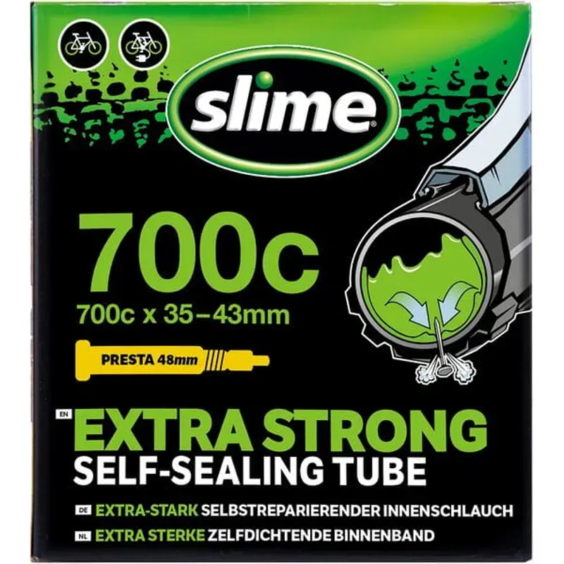 SLIME TUBE 700x35-45 Presta Valve Black