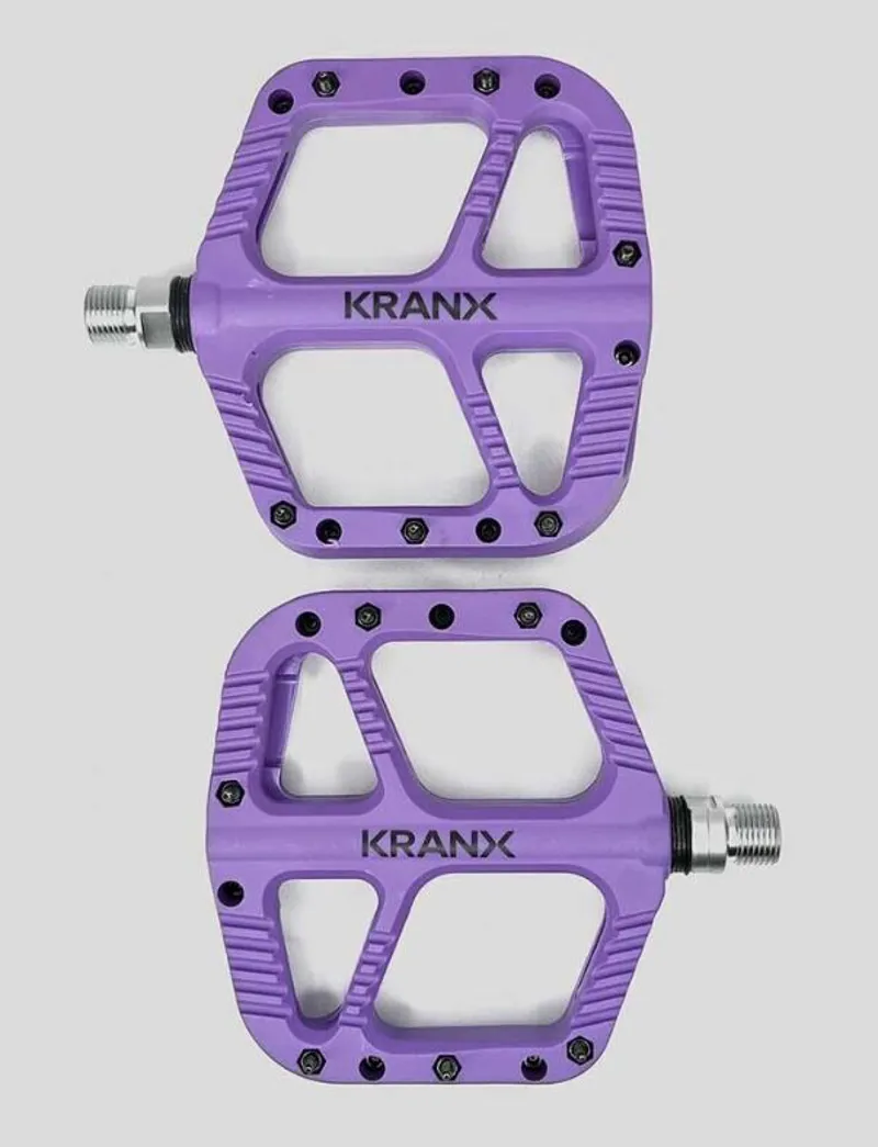 Kranx Trail Bright Nylon Platform Pedals Purple-1