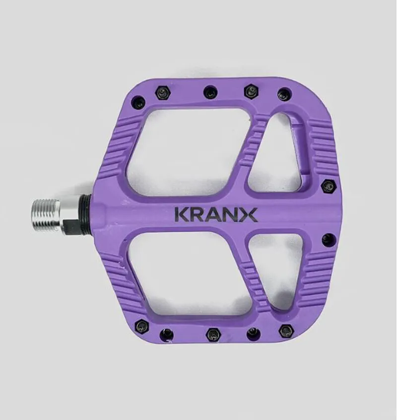 Kranx Trail Bright Nylon Platform Pedals Purple-2