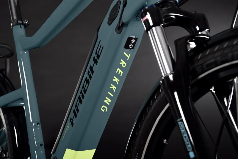 Haibike Trekking 5 High 500wh Electric Hybrid Bike Cadet Blue/Canary-6