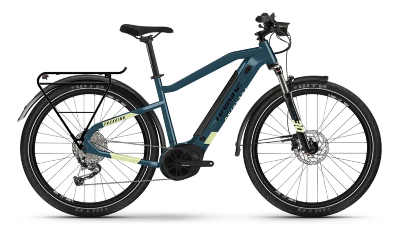 Haibike Trekking 5 High 500wh Electric Hybrid Bike Cadet Blue/Canary